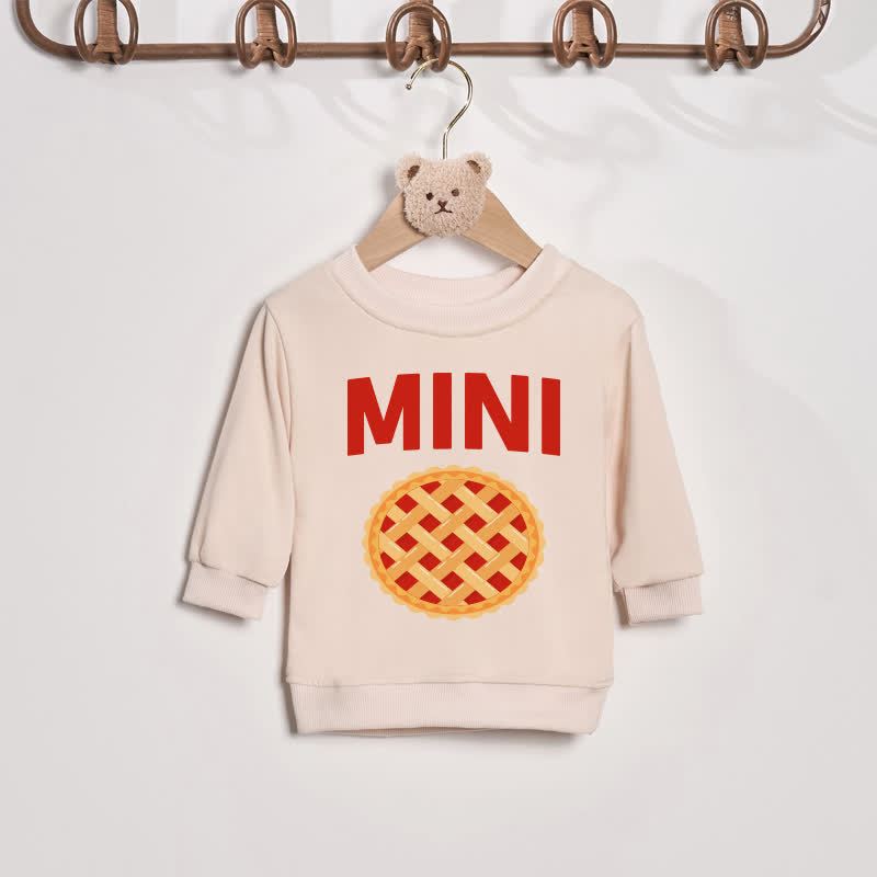 MAMA/MINIファミリーピザベージュスウェットシャツ - ベージュ - ベビースウェットシャツ: 2～3歳 - image 2