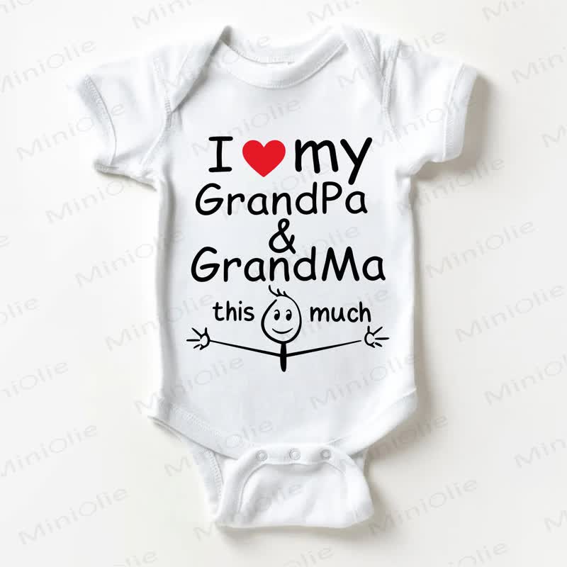 I LOVE MY GRANDPA & GRANDMA THIS MUCHホワイトボディスーツ - 白 - 18～24ヶ月 - image 1