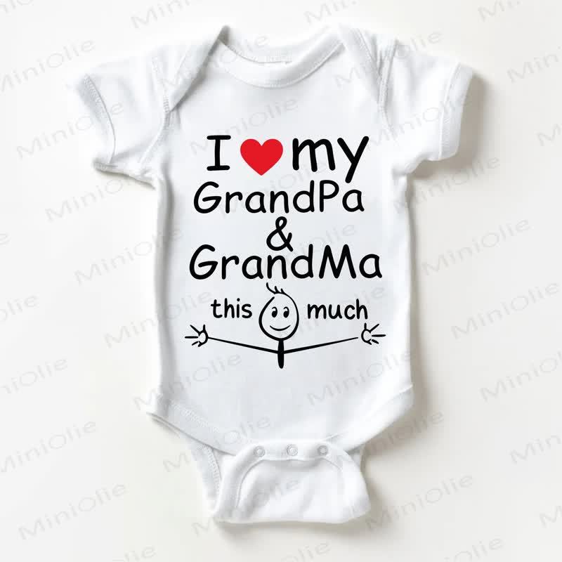 I LOVE MY GRANDPA & GRANDMA THIS MUCHホワイトボディスーツ - 白 - 18～24ヶ月 - image 1