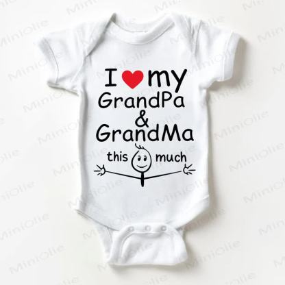 I LOVE MY GRANDPA & GRANDMA THIS MUCHホワイトボディスーツ - 白 - 18～24ヶ月 - image 1