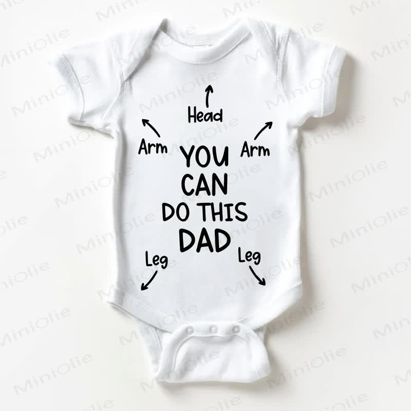 YOU CAN DO THIS DAD HEAD ARM LEG、赤ちゃん用ホワイトボディスーツ - 白 - 18～24ヶ月 - image 1