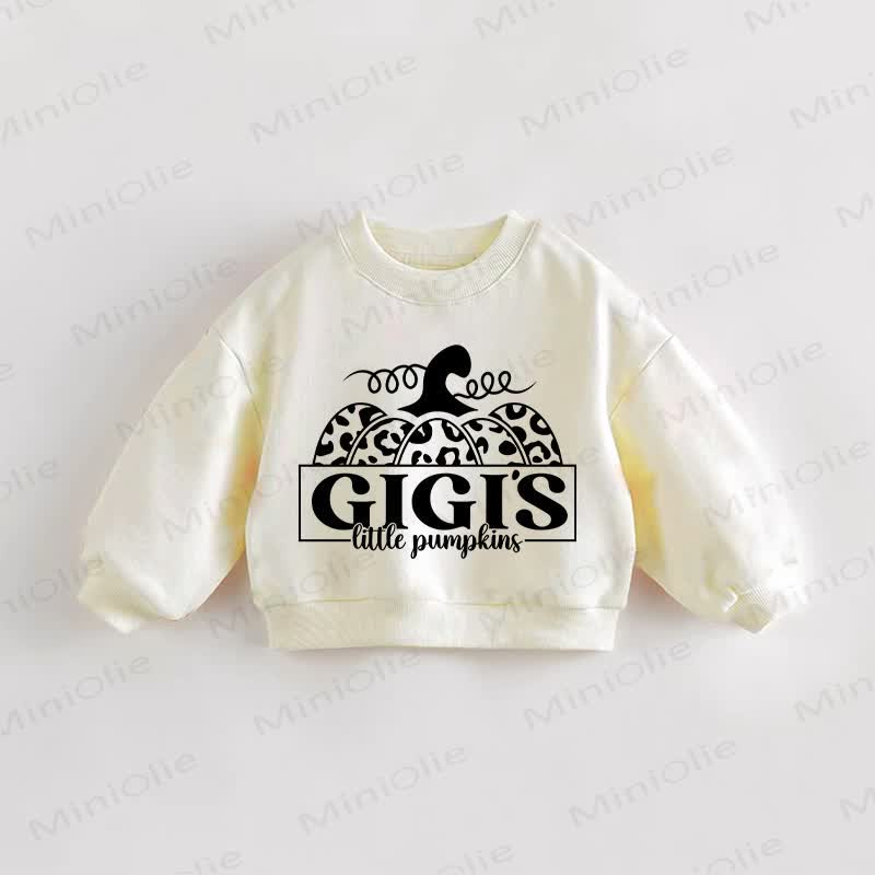 GIGI'S LITTLE PUMPKINS・幼児用スローガン入りクリームスウェットシャツ - クリーム - 3～5歳 - image 1