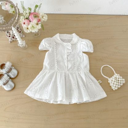 ベビーガール ヴィンテージ ホロー パフスリーブDress - image 2
