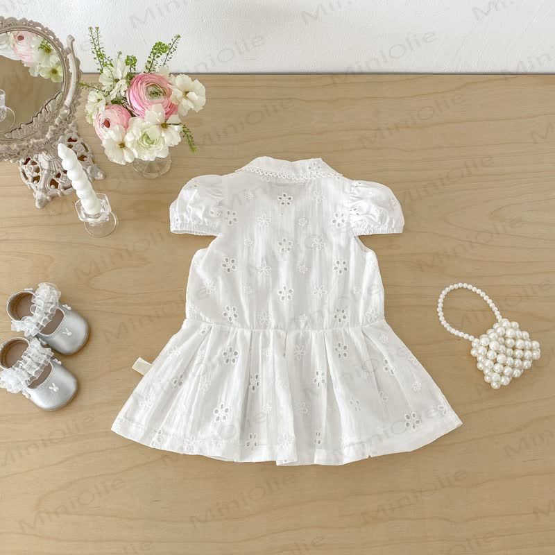 ベビーガール ヴィンテージ ホロー パフスリーブDress - image 3