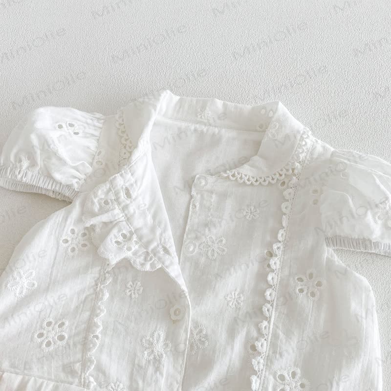 ベビーガール ヴィンテージ ホロー パフスリーブDress - image 7