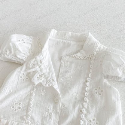 ベビーガール ヴィンテージ ホロー パフスリーブDress - image 7