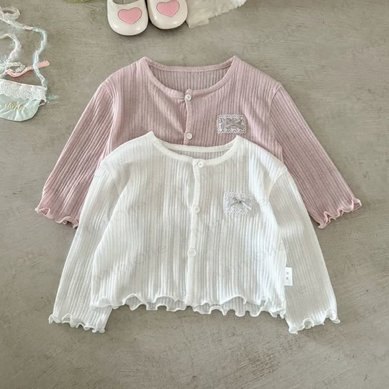 ベビー・幼児用 スウィートボウ リブカーディガン - image 1