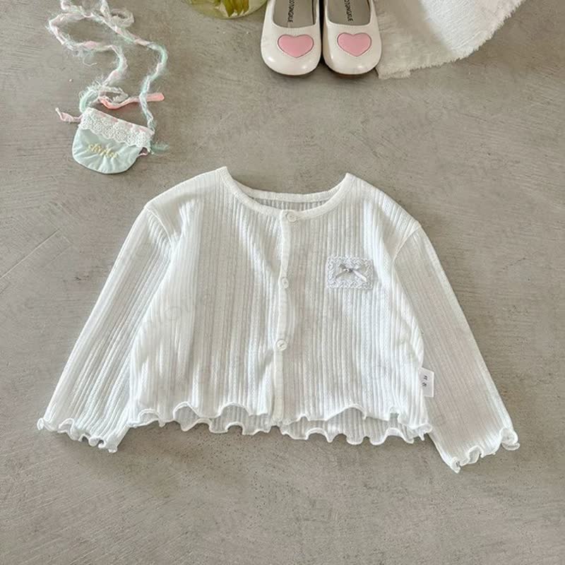 ベビー・幼児用 スウィートボウ リブカーディガン - 白 - 4～5歳 - image 3