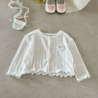 ベビー・幼児用 スウィートボウ リブカーディガン - 白 - 4～5歳 - image 3