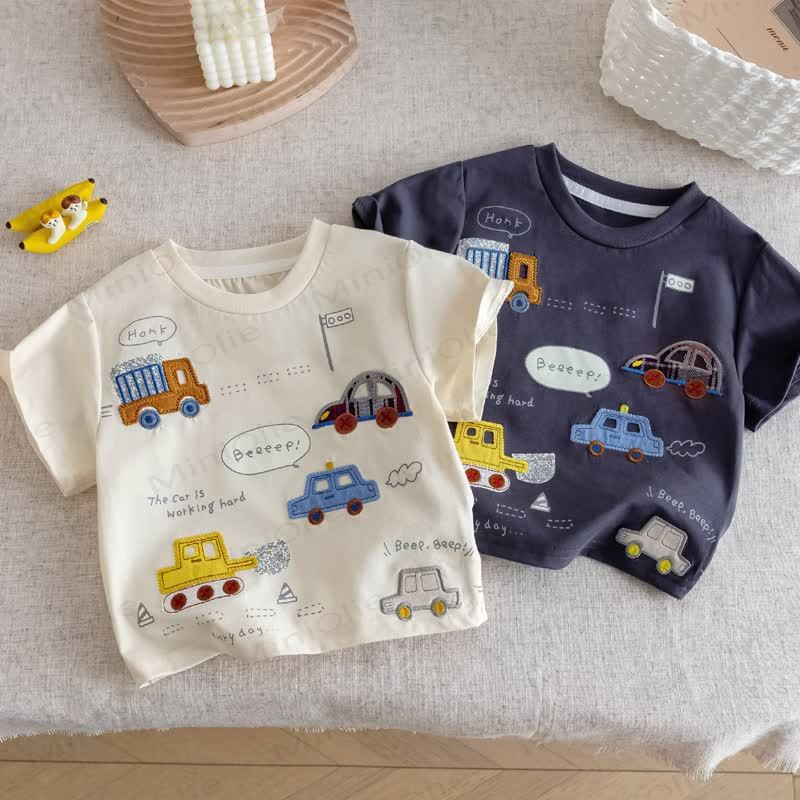 BEEEEP！幼児用漫画車プリントTシャツ - image 1