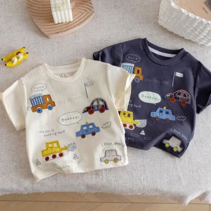 BEEEEP！幼児用漫画車プリントTシャツ - image 1