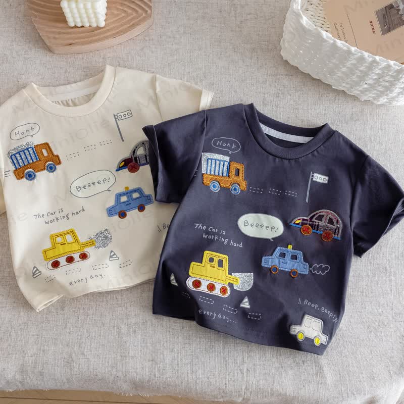 BEEEEP！幼児用漫画車プリントTシャツ - image 2