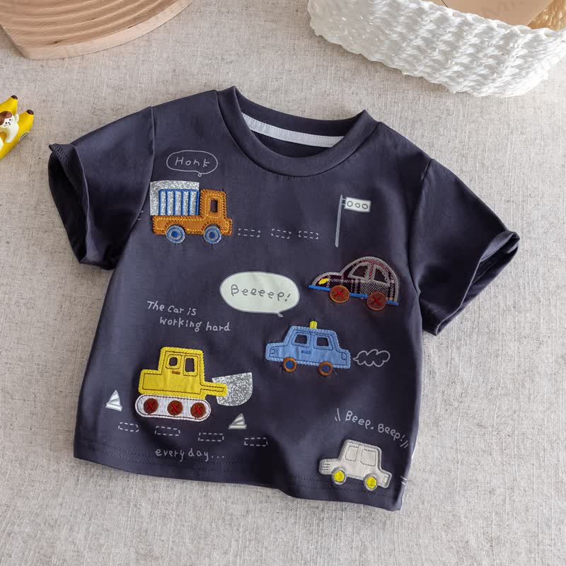 BEEEEP！幼児用漫画車プリントTシャツ - グレー - 6～7歳 - image 5