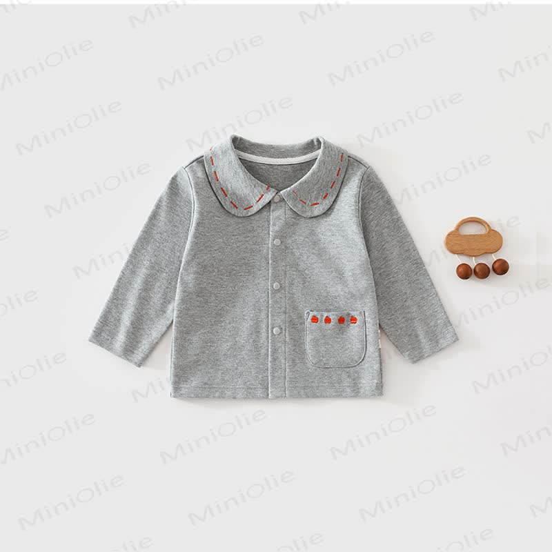 ベビー用ピーターパンカラー長袖Tシャツ - グレー - 2～3歳 - image 1
