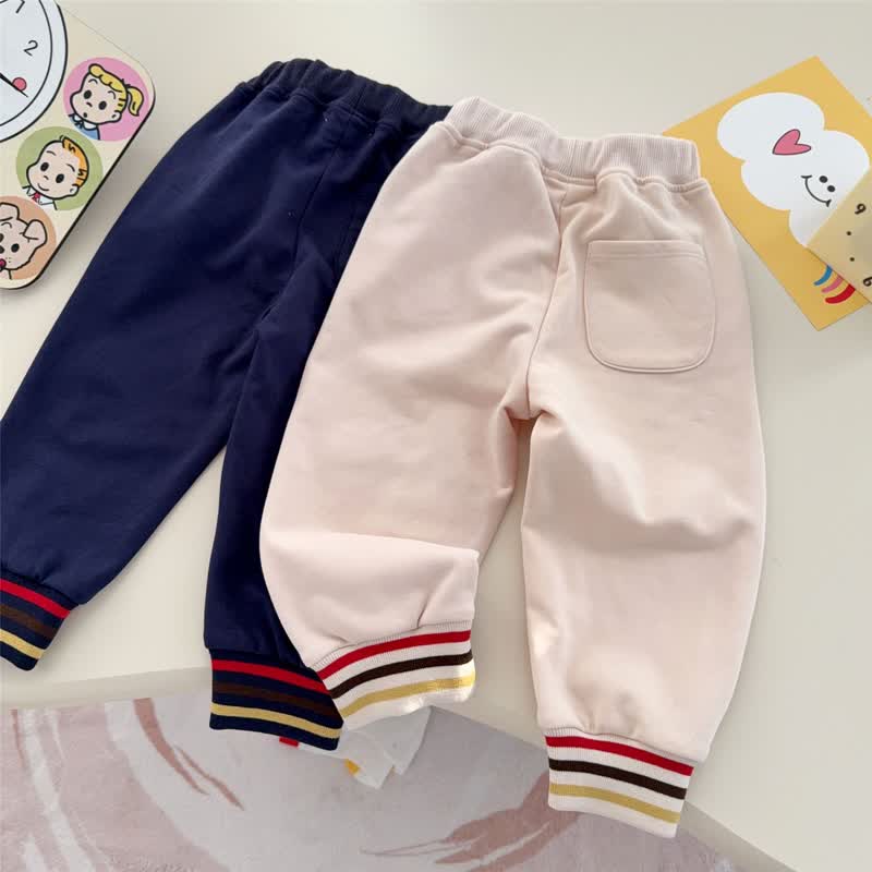 HAPPY DAY幼児用クマパッチ付きコントラストポケットジョガーパンツ - image 4