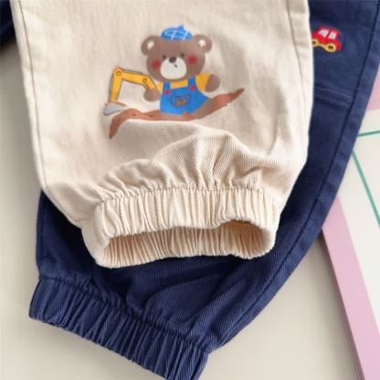 幼児用クマとトラックのパッチ付きカジュアルパンツ - image 8