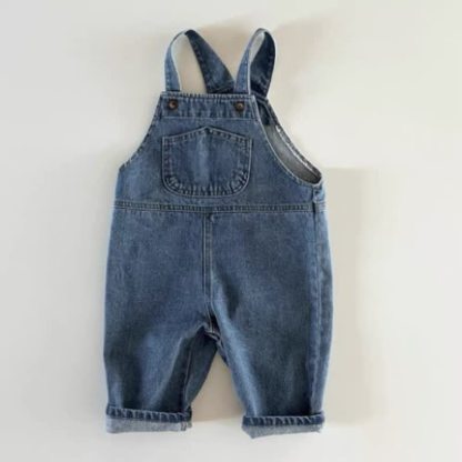 ベビー・幼児用デニムポケットオーバーオール - 青 - 2～3歳 - image 2