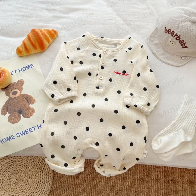 HAPPY BABYポルカドットロンパース - image 2
