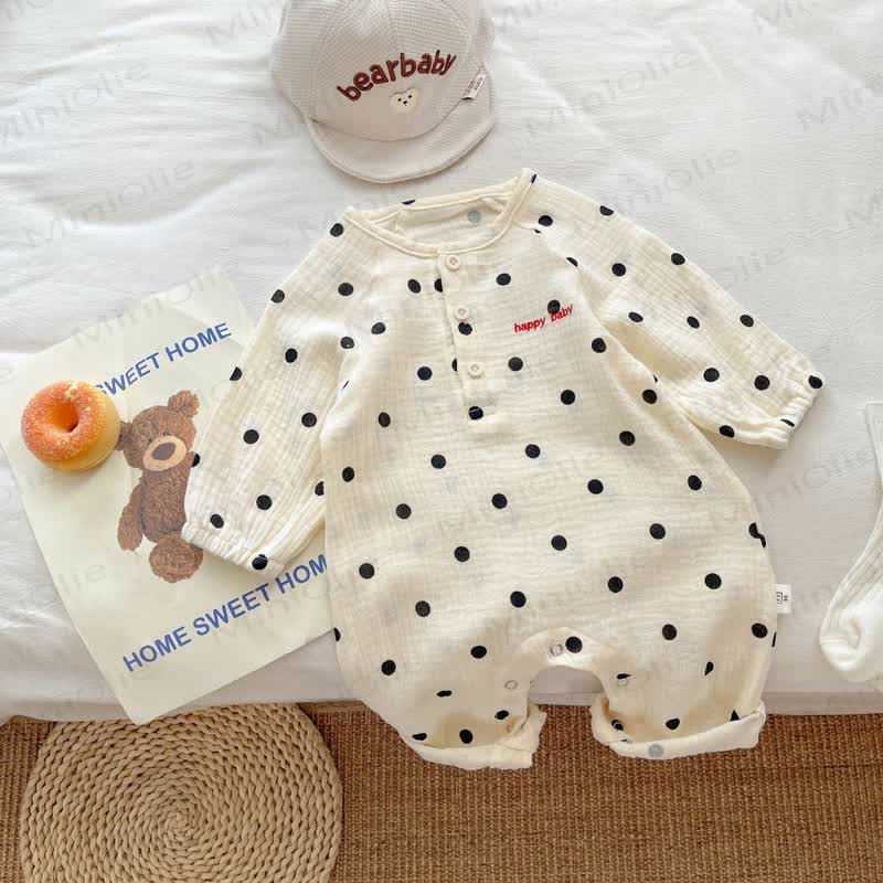 HAPPY BABYポルカドットロンパース - image 3