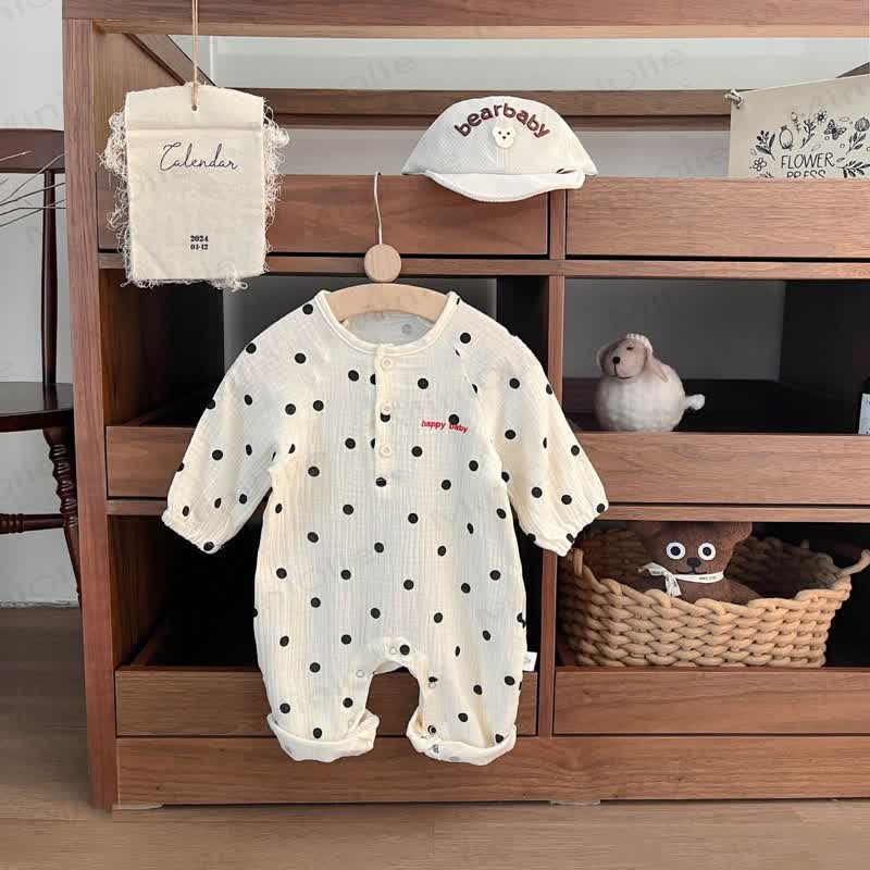 HAPPY BABYポルカドットロンパース - image 4