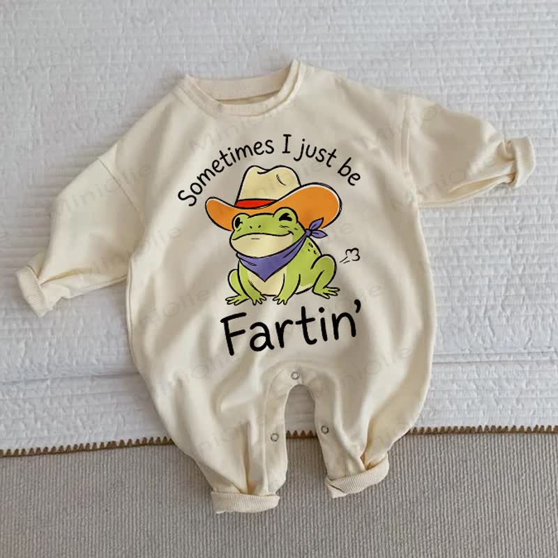 SOMETIMES I JUST BE FARTIN'ベビーベージュロンパース - ベージュ - 2～3歳 - image 1