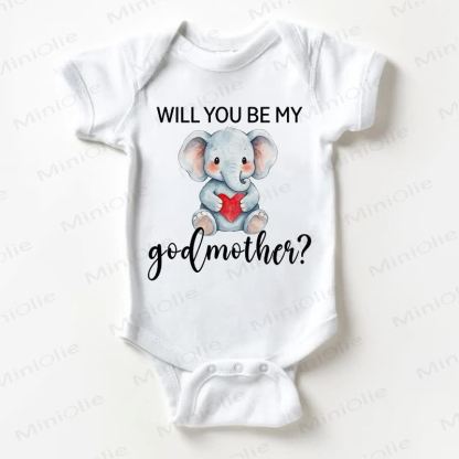 WILL YOU BE MY GODMOTHER?ベビー用ホワイトボディスーツ - 白 - 18～24ヶ月 - image 1