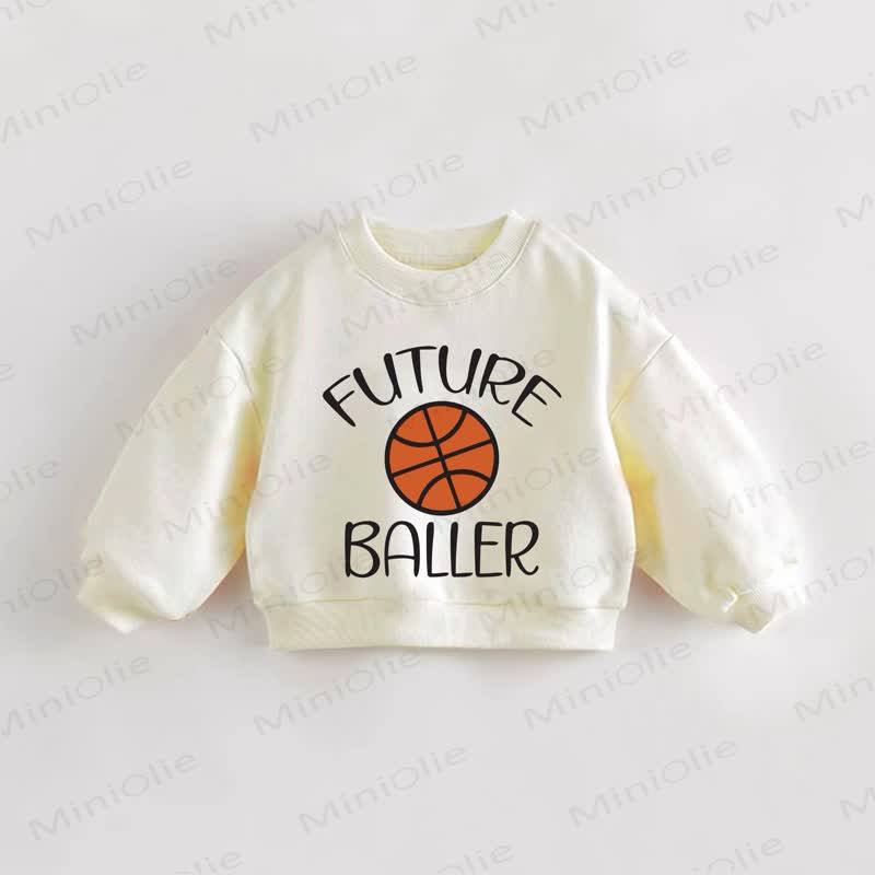 FUTURE BALLER幼児用クリームスウェットシャツ - クリーム - 3～5歳 - image 1