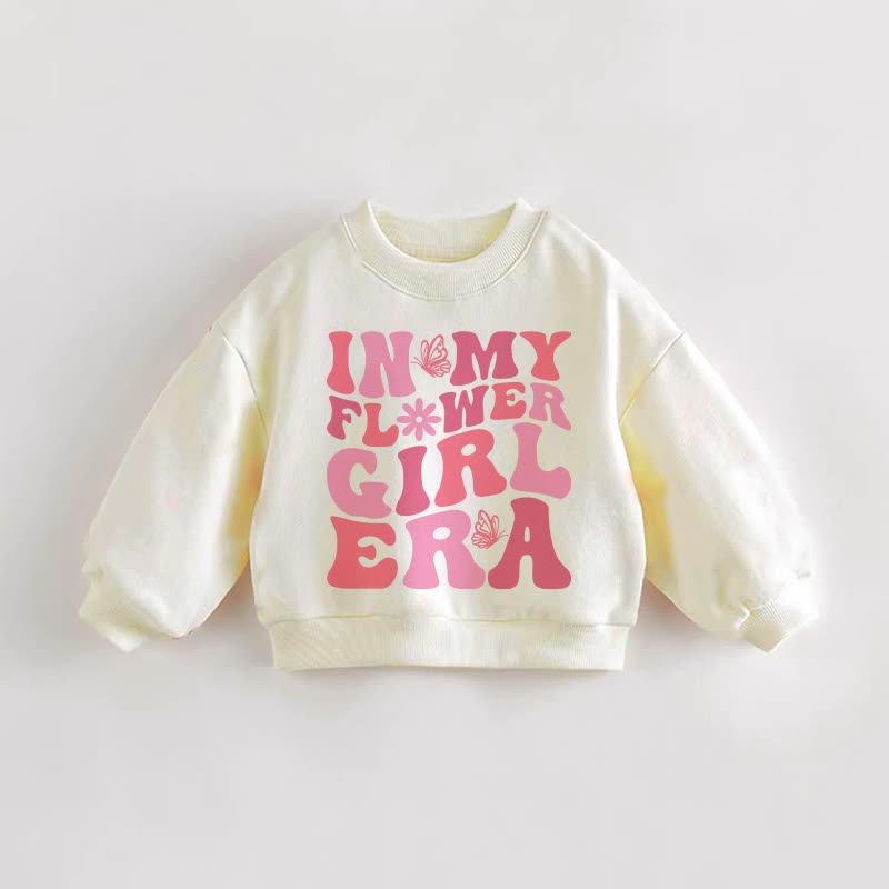 IN MY FLOWER GIRL ERA幼児用クリームスウェットシャツ - クリーム - 3～5歳 - image 1