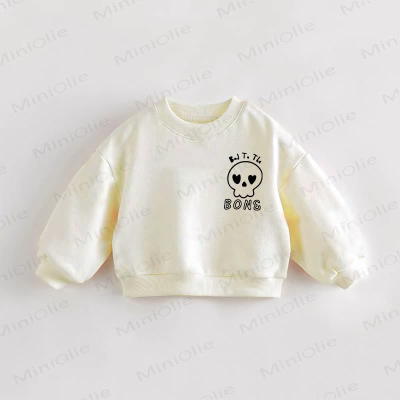 BAD TO THE BONEベビー幼児用クリームスウェットシャツ - クリーム - 3～5歳 - image 1
