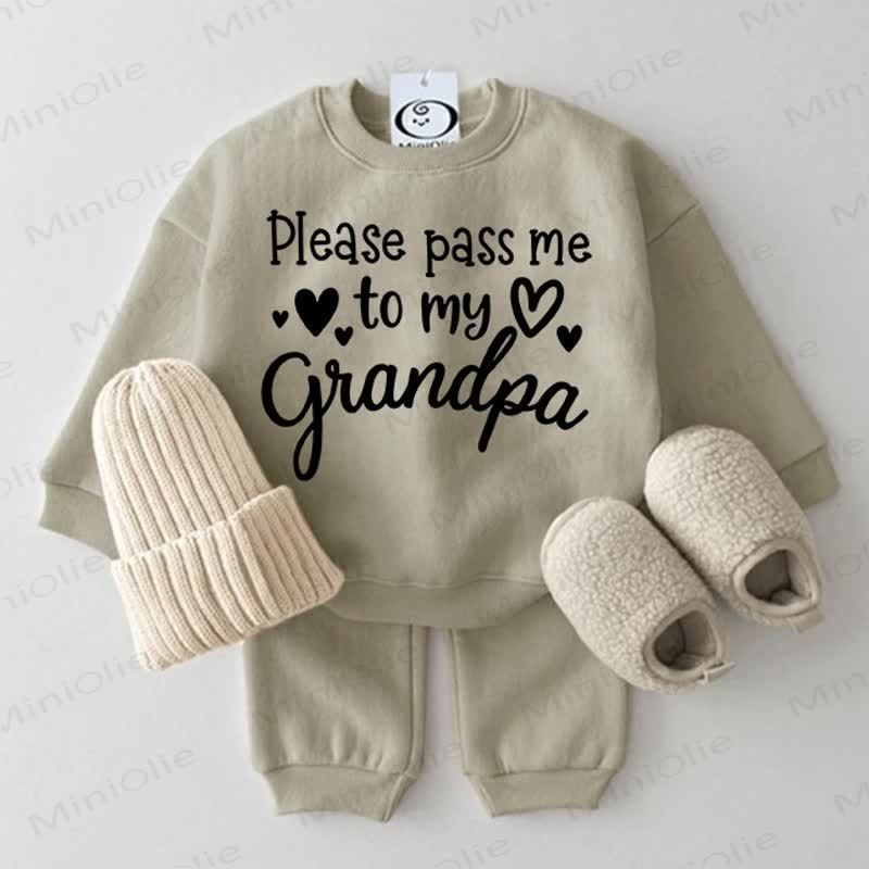 PLEASE PASS ME TO MY GRANDPAベビー グレー グリーン 2点セット - グレーグリーン - 2～3歳 - image 1