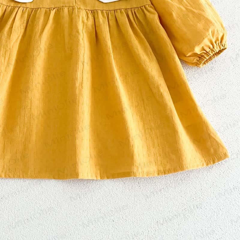 少女用ヴィンテージ刺繍入り襟付き長袖Dress - image 11
