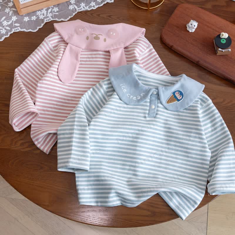ICE CREAMの幼児用女の子ストライプ長袖Tシャツ - image 2