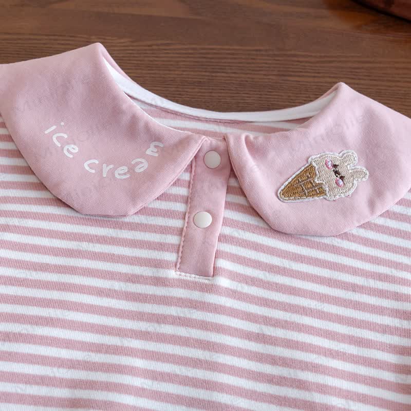 ICE CREAMの幼児用女の子ストライプ長袖Tシャツ - image 5