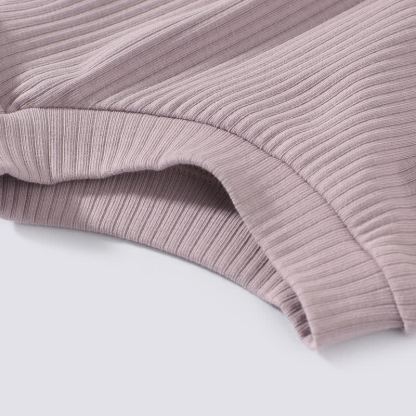 ベビー用無地リブ編みTシャツ＆ショートパンツ2点セットパジャマ - image 12