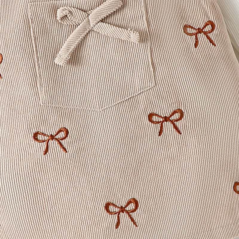 ベビーガール用ヴィンテージリボン刺繍入りコーデュロイジャンパースカートセット - image 9