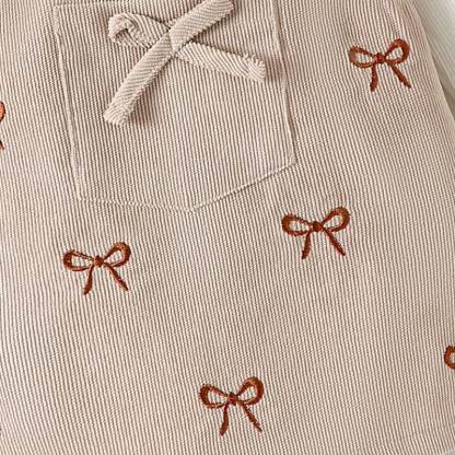 ベビーガール用ヴィンテージリボン刺繍入りコーデュロイジャンパースカートセット - image 9