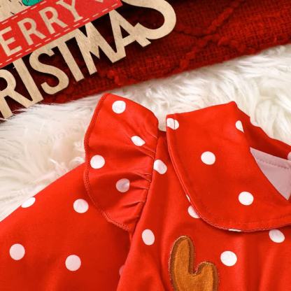 ベビー用クリスマス柄トナカイ柄ドットボディスーツ - image 5