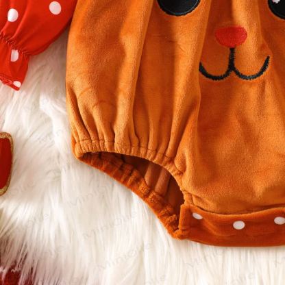 ベビー用クリスマス柄トナカイ柄ドットボディスーツ - image 9