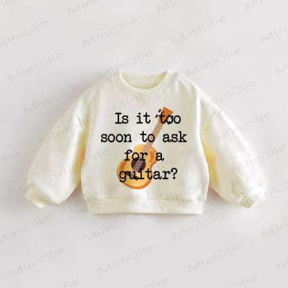 IS IT TOO SOON TO ASK FOR A GUITAR?ベビー幼児用クリームスウェットシャツ - クリーム - 3～5歳 - image 1