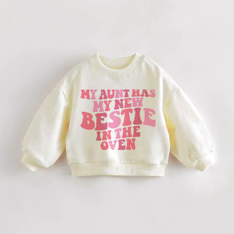 MY AUNT HAS MY NEW BESTIE IN THE OVEN幼児用クリームスウェットシャツ - クリーム - 3～5歳 - image 1