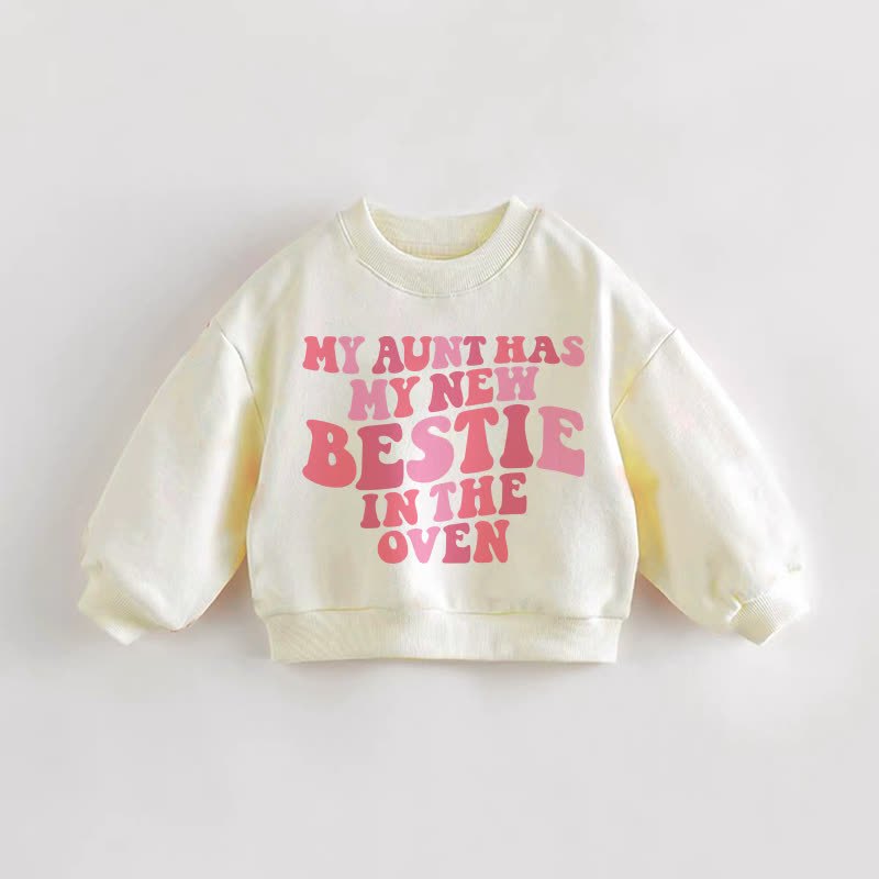 MY AUNT HAS MY NEW BESTIE IN THE OVEN幼児用クリームスウェットシャツ - クリーム - 3～5歳 - image 1