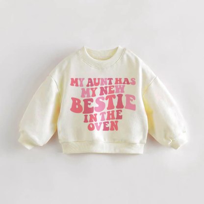 MY AUNT HAS MY NEW BESTIE IN THE OVEN幼児用クリームスウェットシャツ - クリーム - 3～5歳 - image 1