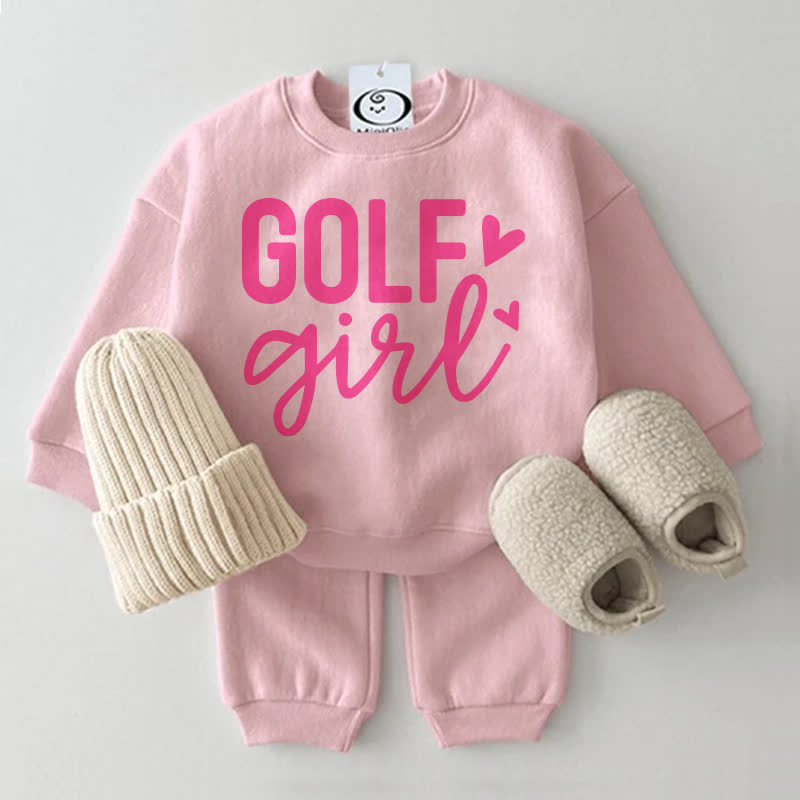 GOLF GIRLベビーピンク スウェットシャツ 2点セット - ピンク - 2～3歳 - image 1