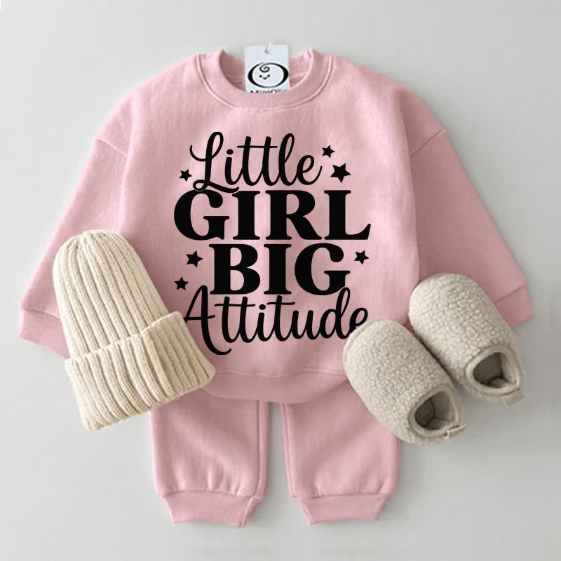 LITTLE GIRL BIG ATTITUDEベビーピンク スウェットシャツ 2点セット - ピンク - 2～3歳 - image 1
