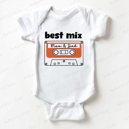BEST MIX MOM & DADベビー ホワイト ボディスーツ - 白 - 18～24ヶ月 - image 1