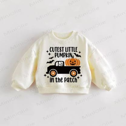 CUTEST PUMPKIN IN THE PATCH幼児用クリームスウェットシャツ - クリーム - 3～5歳 - image 1