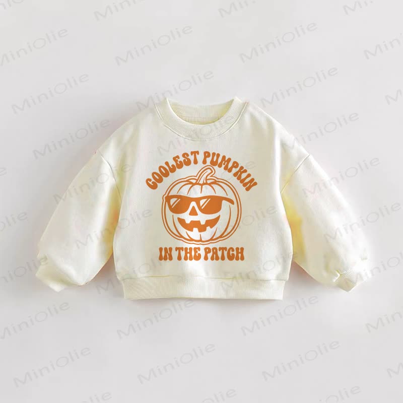 COOLEST PUMPKIN IN THE PATCH幼児用スウェットシャツ - クリーム - 3～5歳 - image 1
