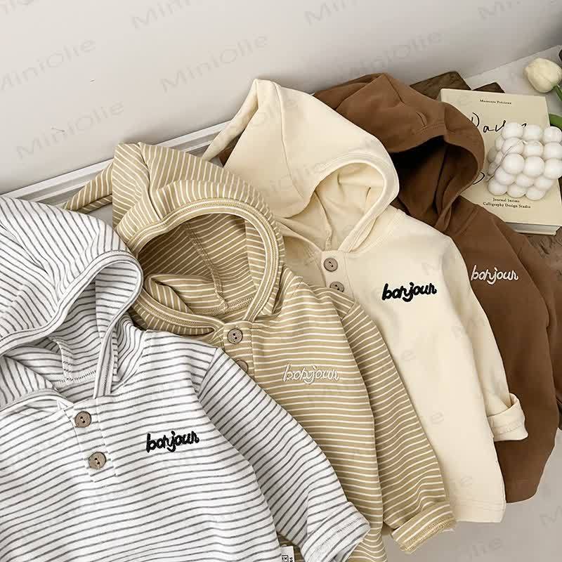 BONJOURベビーストライプ長袖Tシャツ - image 4