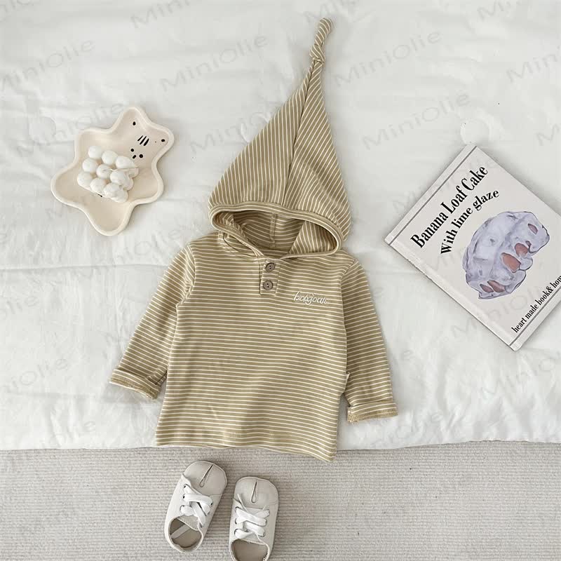 BONJOURベビーストライプ長袖Tシャツ - 黄色のストライプ - 2～3歳 - image 6
