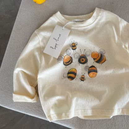 幼児・キッズ用漫画柄コットンTシャツ - ベージュビー - 8-9T - image 5